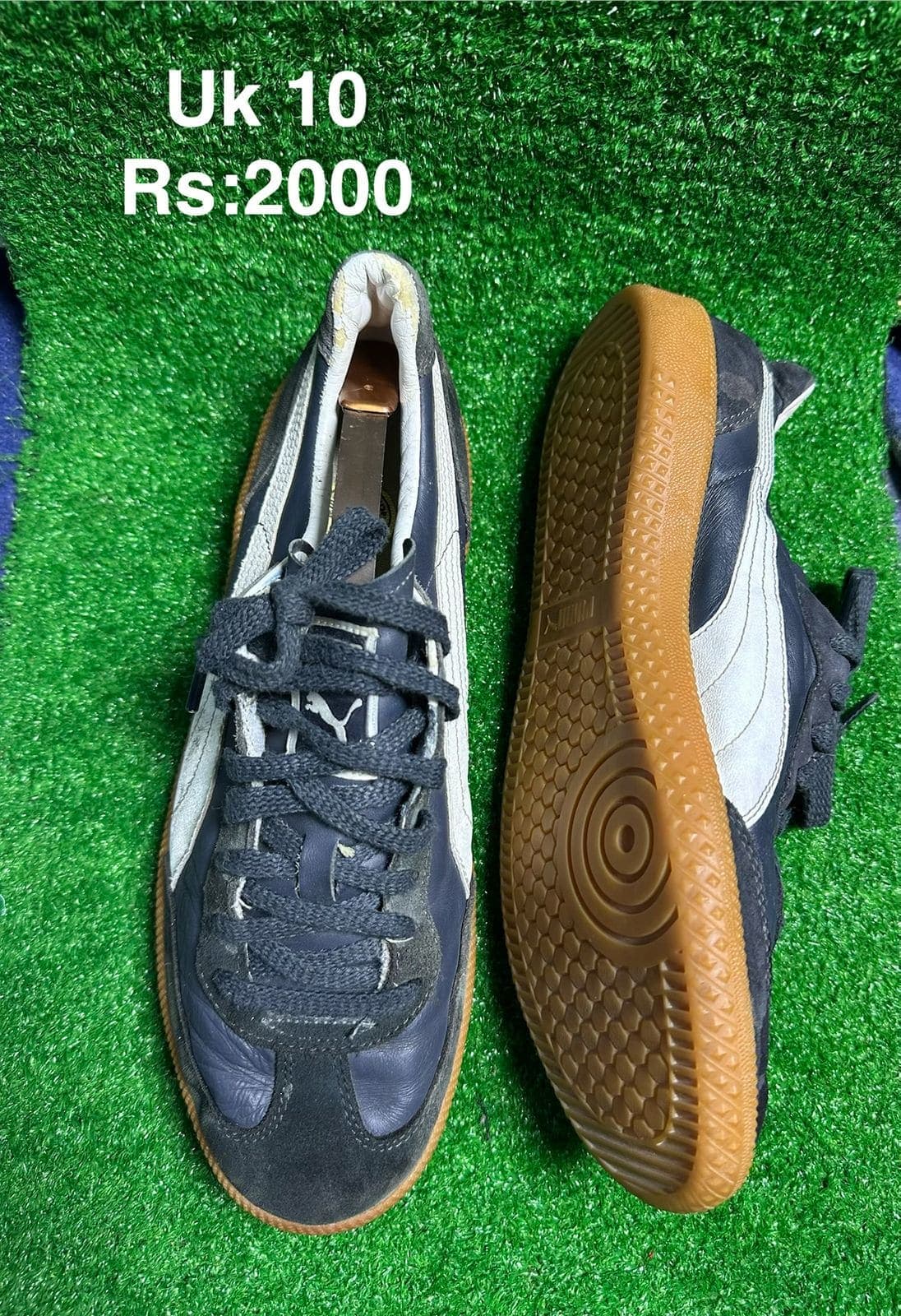 Puma Sneaker - Navy & White - imported shoe available at Thrift Trades